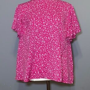 SHEIN Pink and White Floral Blouse